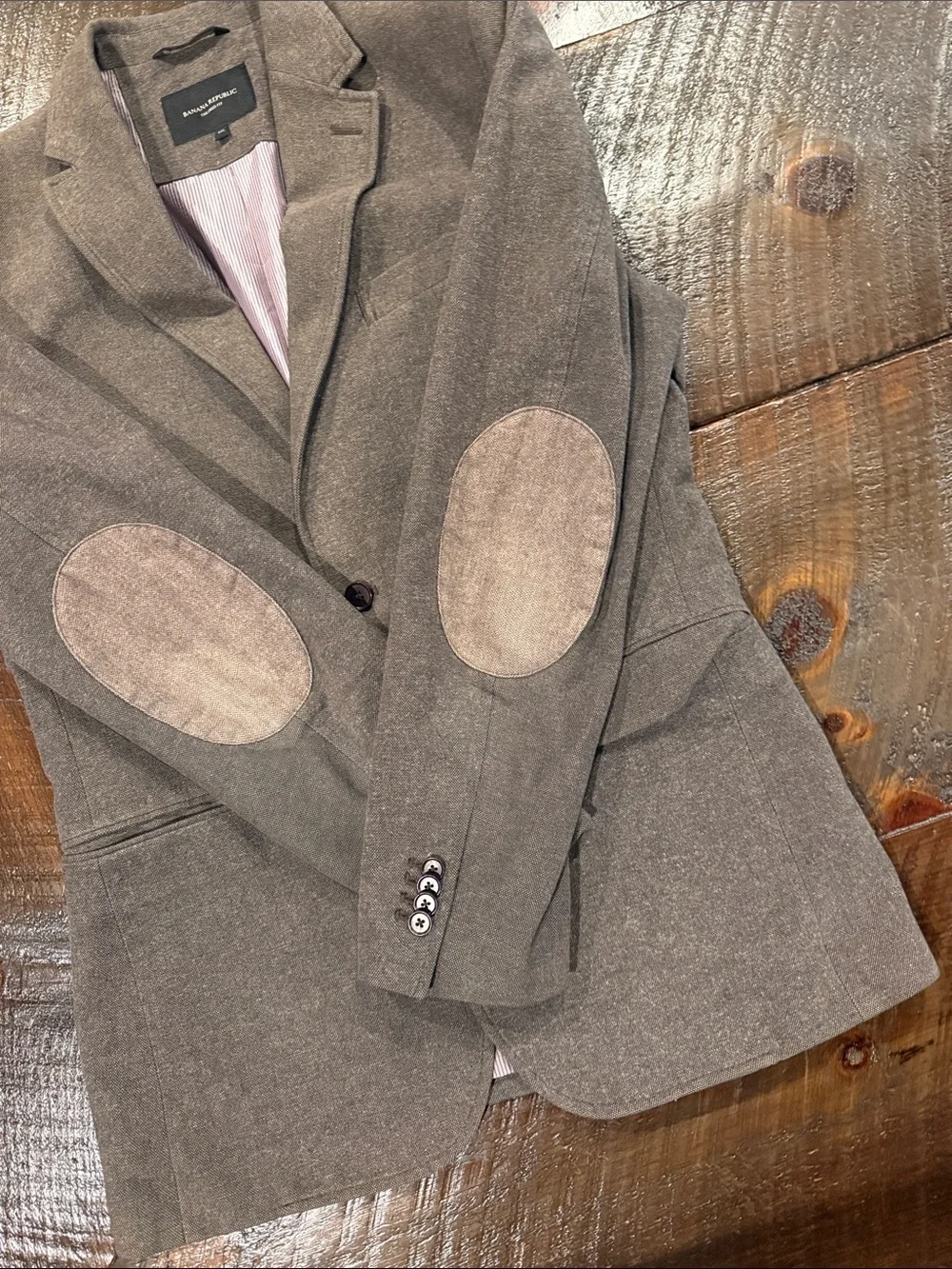 Banana Republic Men's Brown Blazer with Contrast Elbow Patches